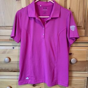 Adidas dark pink golf shirt